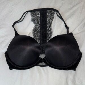 Victoria's Secret Black Lace Padded Razor Back Bra